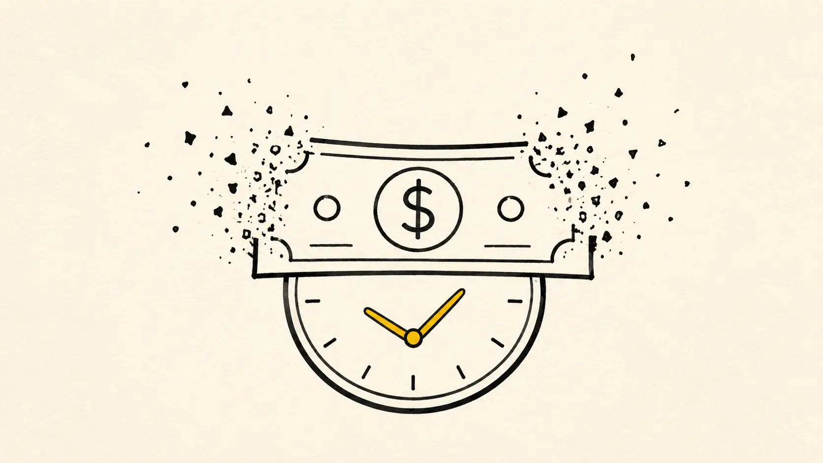 A dollar bill slowly dissolving
